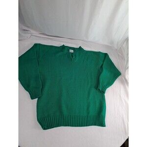 Vtg Womens Knit Sweater Kelly Green St Patricks Favorite Large Pullover Buttons